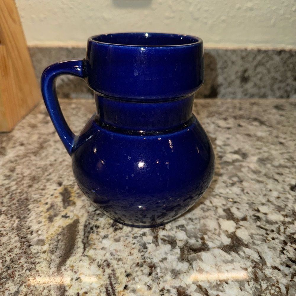 Blue ceramic pitcher/jug/vase cobalt blue